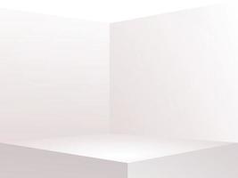 3D booth square corner. grey empty geometric square vector