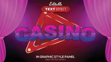 3D editable text effect casino theme vector