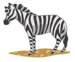 Zebra equine animal with stripes on skin vector