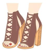 Fashionable footwear on high heels for ladies vector