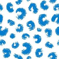 Blue abstract spots, repeatable animalistic print vector