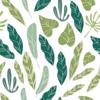 Tropical leafage and foliage exotic plants pattern vector