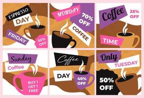 Advertising set for the sale of coffee. vector