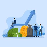 Sales analysis, statistical growth data, accounting infographics. Bank development economic strategy concept. Trading solutions for investment. Economic savings isometric illustration. landing page vector