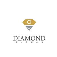 logotipo de diamante marca premium de lujo vector