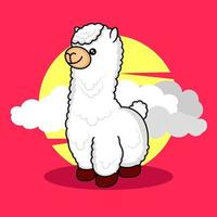 A collection of cute alpacas premium vector