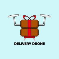 ilustración vectorial de un logotipo de entrega de drones para su negocio vector