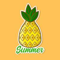 Pineapple vector illustration icon. Suitable for printing on t-shirts or used as stickers.