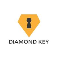 Diamond lock modern logo design template vector