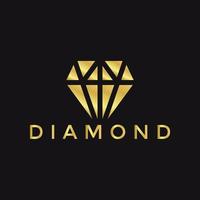 Modern diamond gold vector logo template, luxury diamond logo