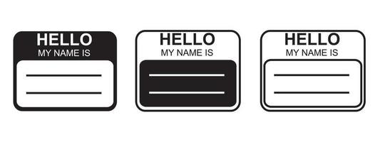 Hello, my name is introduction flat label vector