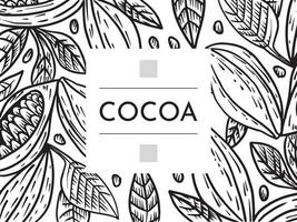 patrón de etiqueta de cacao para la ilustración de vector de embalaje