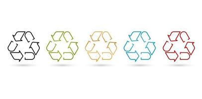 illustration of a recycle outline set Circular arrows for packages label products company or corporate, User interface designs packaging, collages, decks, Collaging and layouts, Website assets buttons vector