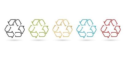 illustration of a recycle outline set Circular arrows for packages label products company or corporate, User interface designs packaging, collages, decks, Collaging and layouts, Website assets buttons vector