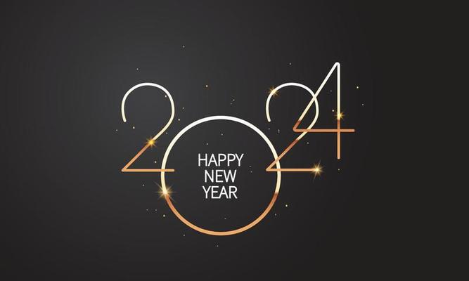 2024 Happy New Year Background Design. Greeting Card, Banner, Poster. Vector Illustration.