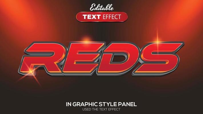 3d editable text effect reds theme