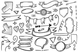 Big set of hand-drawn elements on a white background. For your design. vector