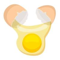 Chicken egg. Vector illustration in modern flat style. The icon is isolated on a white background. For your design.