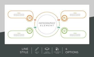 Workflow infographic vector design with 4 steps and line design. Step infographic can be used for presentation, annual report, and business purpose.