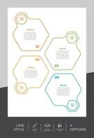 Workflow infographic vector design with 4 steps and line design. Step infographic can be used for presentation, annual report, and business purpose.