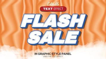 3D editable text effect  flash sale theme vector