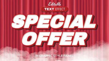 3D editable text effect special offer theme vector