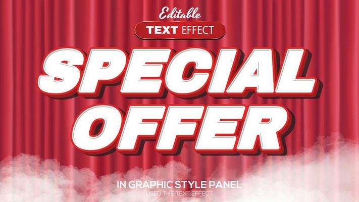 3D editable text effect special offer theme