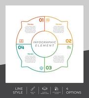 Workflow infographic vector design with 4 steps and line design. Step infographic can be used for presentation, annual report, and business purpose.