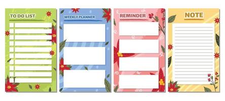 Poinsettias Themed Journal Template vector