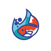 icono de pescado caliente logo vector