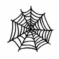 imagen de vector de icono de estilo de línea de red de araña de halloween