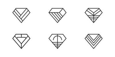 conjunto de diseño de vector de logotipo geométrico de diamante