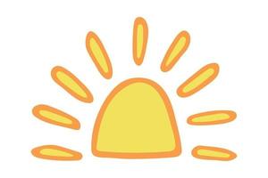 Hand drawn abstract sun symbol. Summer doodle. Single vector element for design