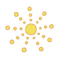 Hand drawn abstract sun symbol. Summer doodle. Single vector element for design