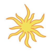 Hand drawn abstract sun symbol. Summer doodle. Single vector element for design