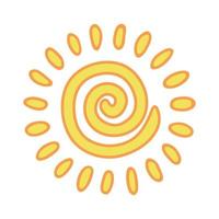 Hand drawn abstract sun symbol. Summer doodle. Single vector element for design