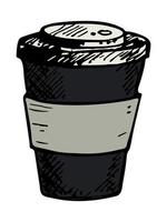 linda taza de té o ilustración de café. imágenes prediseñadas de taza simple. acogedor hogar garabato vector