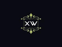 logotipo monograma de lujo xw, diseño mínimo de logotipo de lujo xw vector