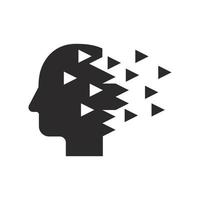 Mind Head flat icon. mind process symbol icon. for web design symbols and infographic elements.vector design vector