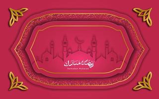 Vector Greeting Ramadan with Modern Luxury Design Concept Viva Magenta