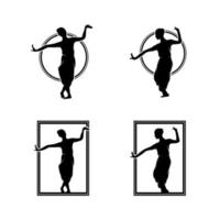 Collection of dancing logo design template vector