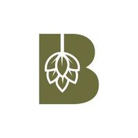 Initial Letter B Brewing Logo With Beer Icon Vector Template