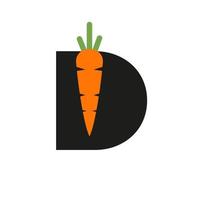 Initial Letter D Carrot Icon Design Vector Template. Carrot Logo Based Alphabet