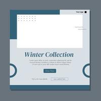 Winter Sale Social Media Post Design, Social Media Banner Design vector