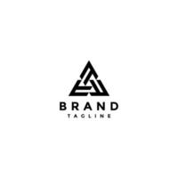 Minimalist logo design three letter t form a triangle. Triangles can represent Mountains, Pyramids, Fire and so on. Symbol of strength, balance and energy. vector