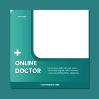 Medical healthcare service social media post template design. Hospital, doctor, clinic and dentist health business promotion flyer poster. vector