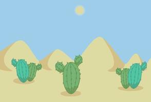 Afternoon in a desert. Vector illustration