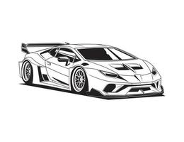 colorear página super coche ilustración diseño gráfico vector idea