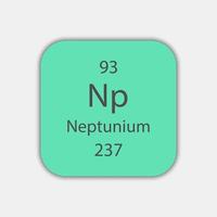 Neptunium symbol. Chemical element of the periodic table. Vector illustration.