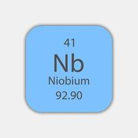 Niobium symbol. Chemical element of the periodic table. Vector illustration.